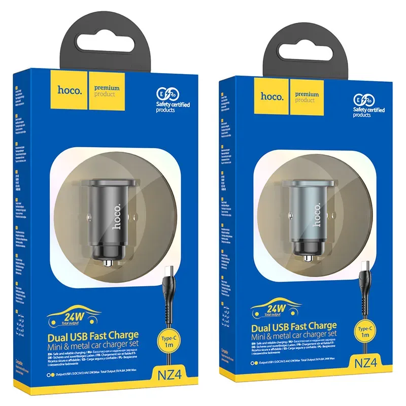 Car charger “NZ4 Wise road” dual port set with cable