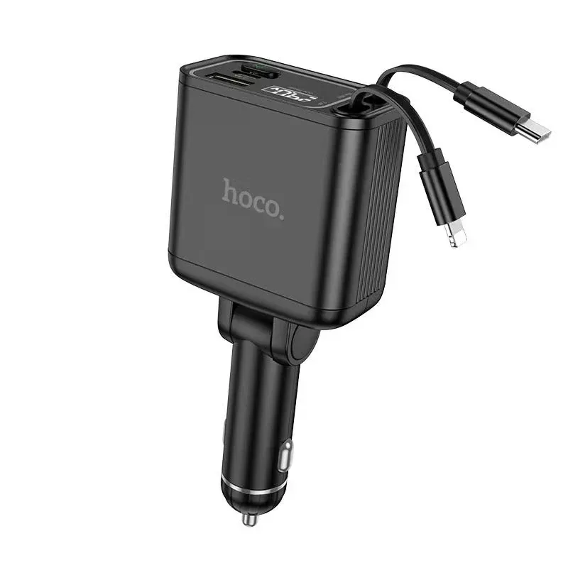HOCO DZ24 Car Charger - 80W / USB-A / Type-C / Black