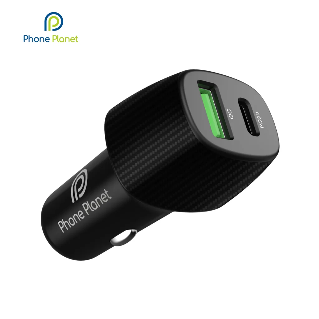 38W Fast USB & Type C Car Charger Plug with PD&QC 3.0 Dual Port